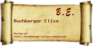 Buchberger Eliza névjegykártya